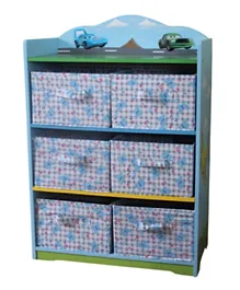 Six Compartment Storage Shelves - Blue