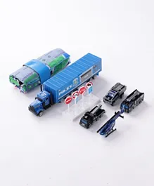 Container Police Truck Vehicles - 14 Pieces