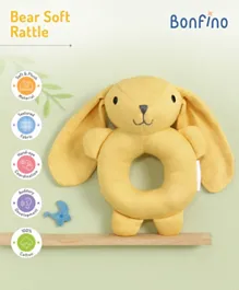 Bonfino Bear Soft Rattle - Yellow