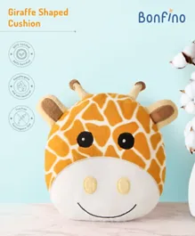 Bonfino Premium Organic Cotton Giraffe Face Cushion - Multicolour