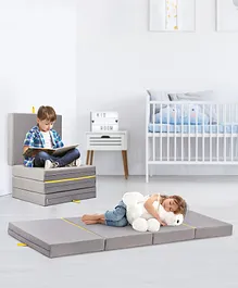 Pine Kids Classic Four Folding Soft Foam Mattress - Grey