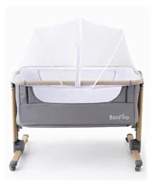Bonfino Zenith Crib Cum Bedside Bassinet - Grey