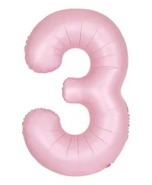 Unique Matte Lovely Pink Number 3 Foil Balloon - 34 Inches