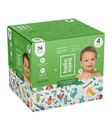 Hello Bello Club Box Diapers Parrots and Dinos Boy Size 4 - 74 Pieces