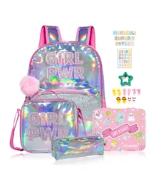 Eazy Kids Girl Power Back to School Combo Set of 4 Pink - 16 Inch