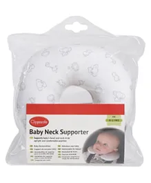 Clippasafe Baby Neck Safari Print Supporter - White