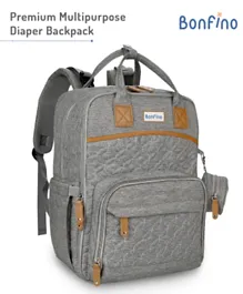 Bonfino Premium Multipurpose Diaper Backpack - Grey