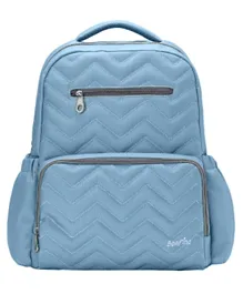 Bonfino Zig Zag Textured Free Size Diaper Backpack - Blue