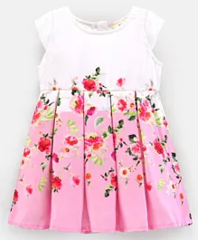 Bonfino Cap Sleeves Party Dress With Floral Print - Pink