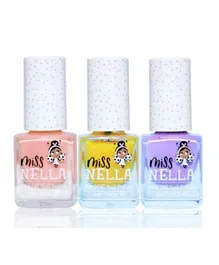Miss Nella Peel Off Nail Polishes 3 Pieces - 4mL Each
