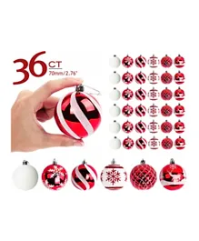 Christmas Decoration Mixed Ornaments - Red & White