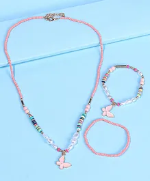 Pine Kids Free Size Neck Piece & Bracelets Set - Multicolour