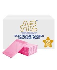 A to Z Pink Scented Disposable Changing Mats - 65 Pieces