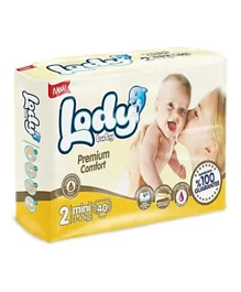 Lody Baby Premium Comfort Diapers Medium Pack Size 2 - 40 Pieces