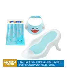 Star Babies Recline Bather, Towel and Shower Cap - Pack of 3