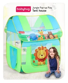 بيبي هاغ - خيمة لعب للأطفال - تصميم الغابة - أخضر