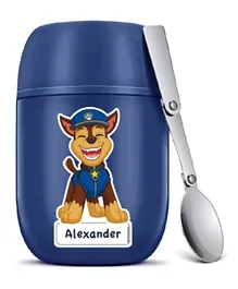 Essmak Paw Patrol Chase Personalized Food Thermos With Spoon Blue - 475mL