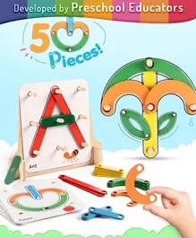 Intelliskills Wooden Letter & Object Maker with Model Cards - 50 Pieces