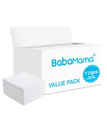 Babamama White Disposable Changing Mats Value Pack - 115 Pieces