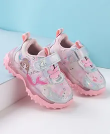 Babyoye Sports Shoes With Velcro Closure & Doll Printed - Pink
