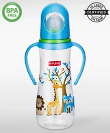 Babyhug Bubble Anti-Colic Feeding Bottle With Handles Blue White - 250 ml