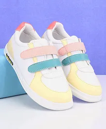 Babyoye Velcro Closure Casual Shoes - White & Yellow