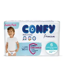 Confy Premium  Baby Diapers Jumbo Single Pack  Extra Large size 6  - 42 Pieces
