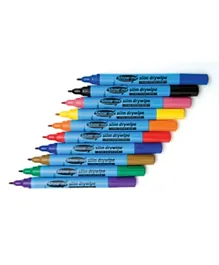 Eastpoint Fine-Tip Drywipe Whiteboard Pens Assorted Colours - Pack of 10