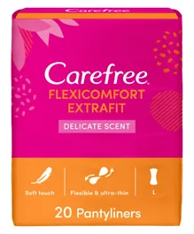 Carefree FlexiComfort ExtraFit Delicate Scent Panty Liners - Pack of 20