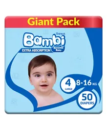 Sanita Bambi Baby Diapers Giant Pack Size 4 - 50 Pieces