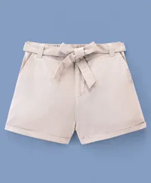 Pine Kids 100% Cotton Above Knee Length Light Weight Shorts Solid Color - Beige