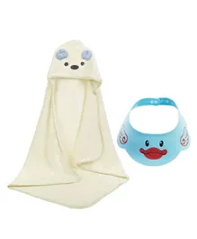 Star Babies Microfiber Hooded towel With Free Shower Cap - Blue