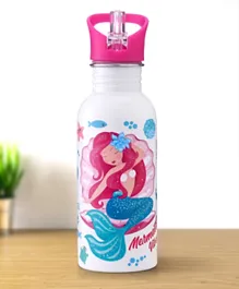 Mermaid Theme Stainless Steel Color Changing Magic Bottle Pink - 600mL