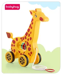 Babyhug Giraffe Pull Along Toy - Multicolor
