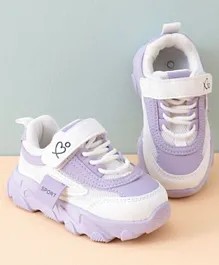 Babyoye Velcro Closure Solid Colour Sports Shoes - Purple