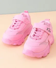 Babyoye Velcro Closure Solid Colour Sports Shoes - Pink