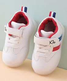 Babyoye Velcro Closure Casual Shoes - White & Red