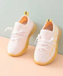 Babyoye Lace Up Sports Shoes - Yellow & White