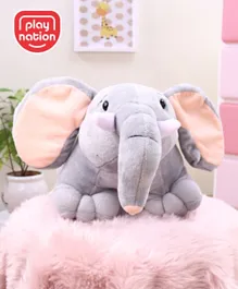 PlayNation Baby Elephant Plush Toy 23cm - Soft, Cuddly, High-Quality Grey Stuffed Animal for Toddlers 3+ Years