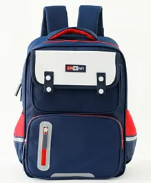 Multi-Pocket School Backpack Navy Blue - 16.5Inch