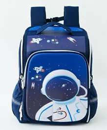 Stylish Astronaut Print Backpack Blue - 14.9 Inches