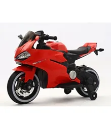 Stylish and Sturdy with LED Light Battery Operated Ride-On Bike - Red