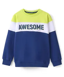 Pine Kids 100% Cotton Full Sleeves Sweatshirt Awesome Printed  - Lime Punch & Limoges