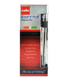 Cello Soft Tip Ball Pens  Pack of 12 - Black