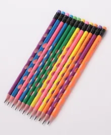 Fine Tip Dot Design Pencil With Eraser - 12 Pieces