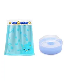 Star Babies Powder Puff With Bamboo Towel - Blue