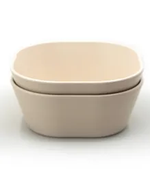 Mushie Dinner Bowl Square Ivory - 2 pieces
