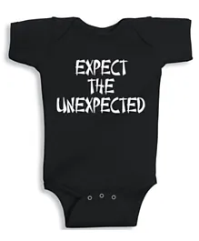 Twinkle Hands Half Sleeves Expect the unexpected Print Onesie - Black