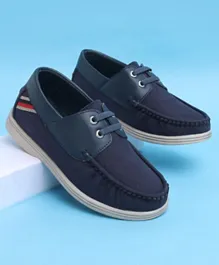 Pine Kids Slip On Color Block Casual Loafer Shoes - Blue