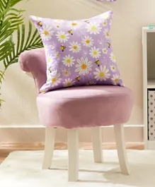 Homebox York Satin Embellished Cushion Cover - Daisy